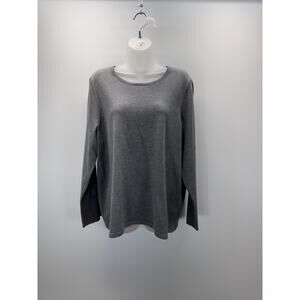 Chico's Sweater3Women's Small Gray Long Sleeve Pullover Knit